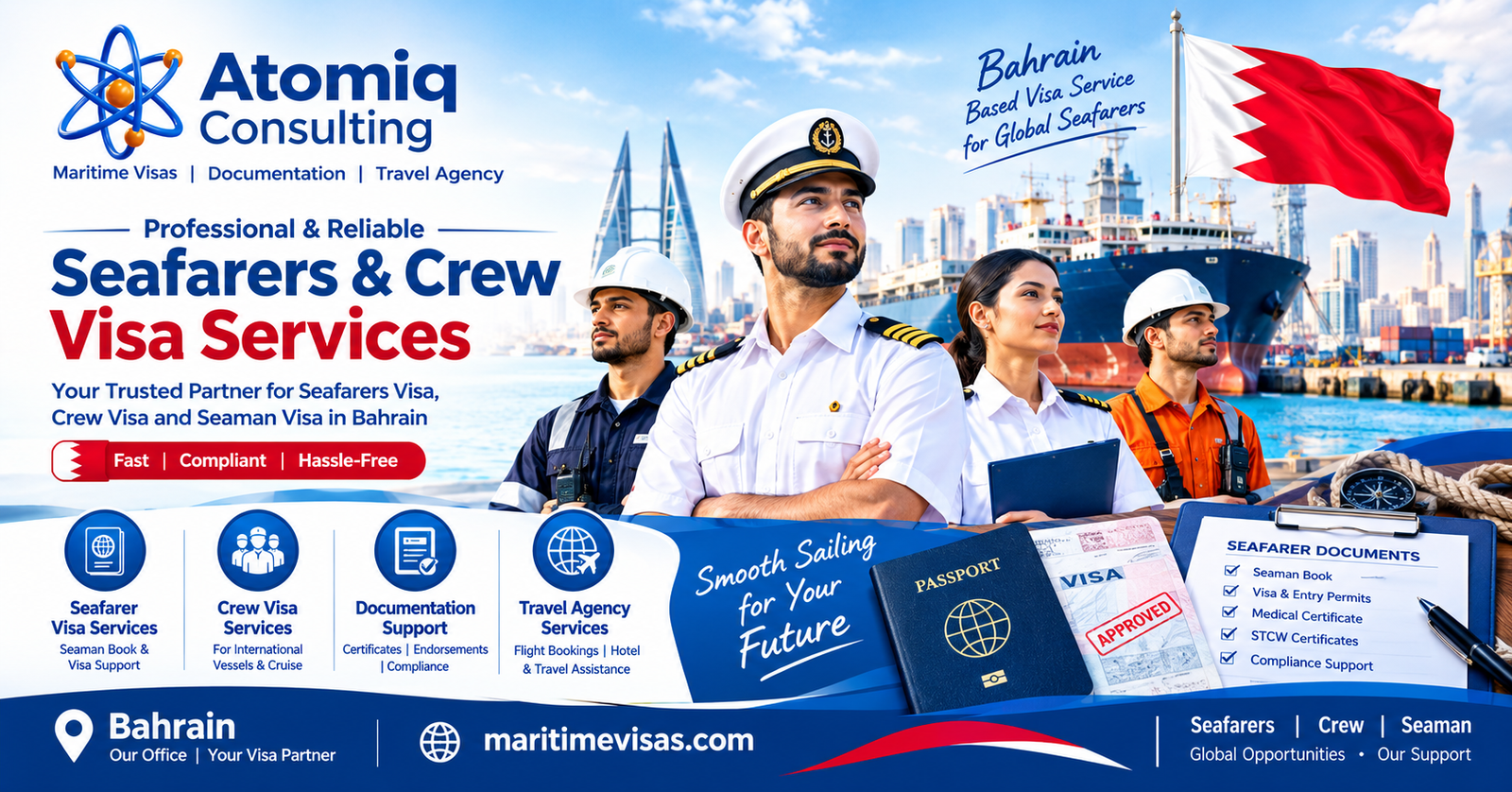 Seafarers visa and crew visa services consultancy in Bahrain